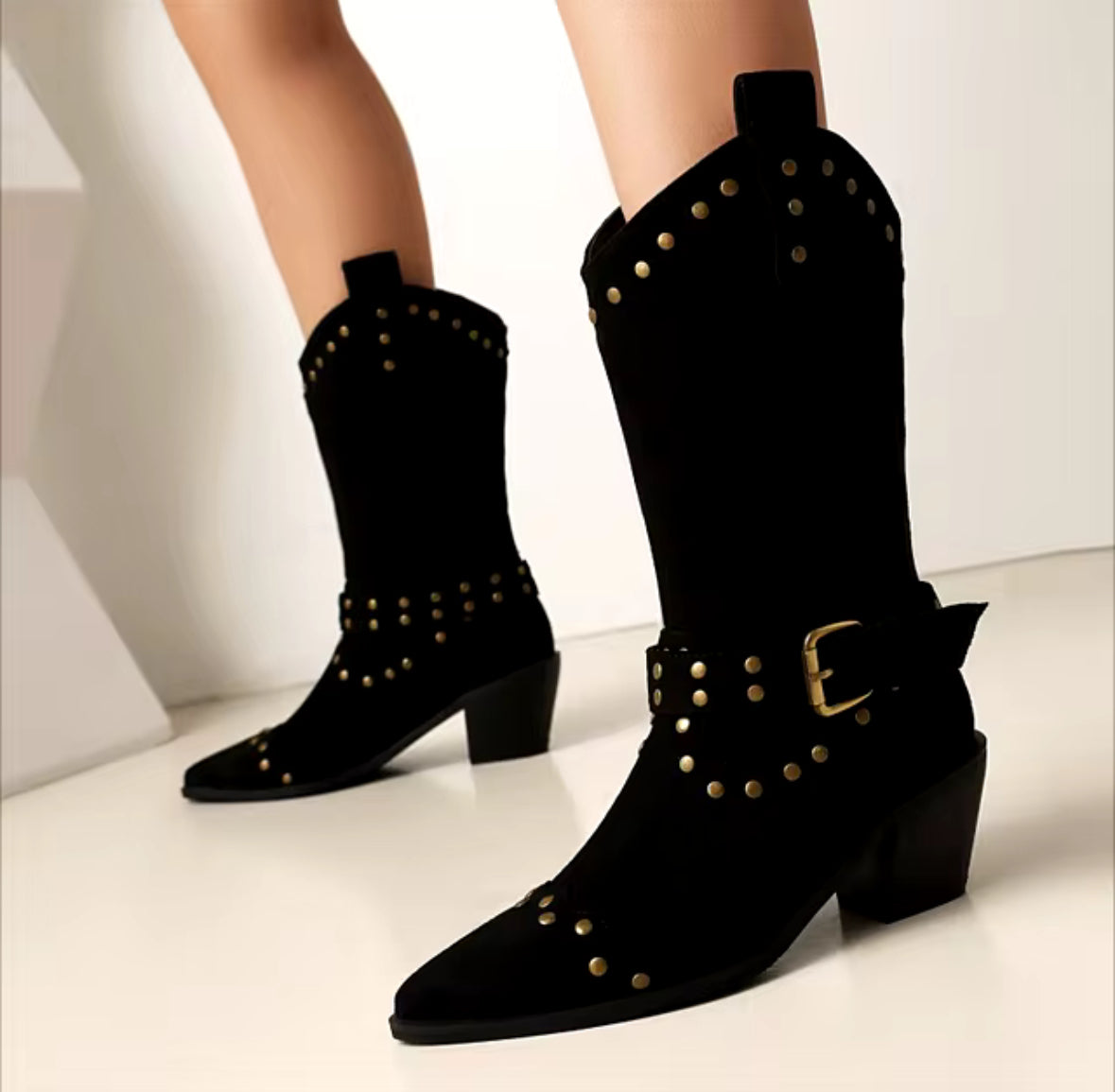 Suede leathers low heel women boots