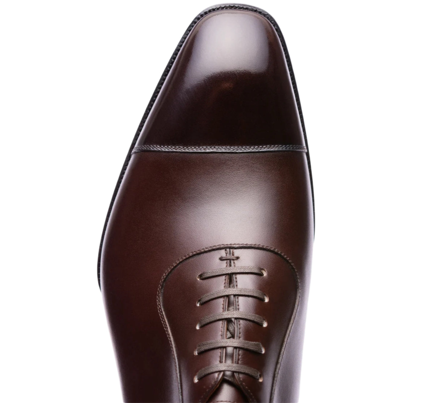 Dark brown cap toe oxford