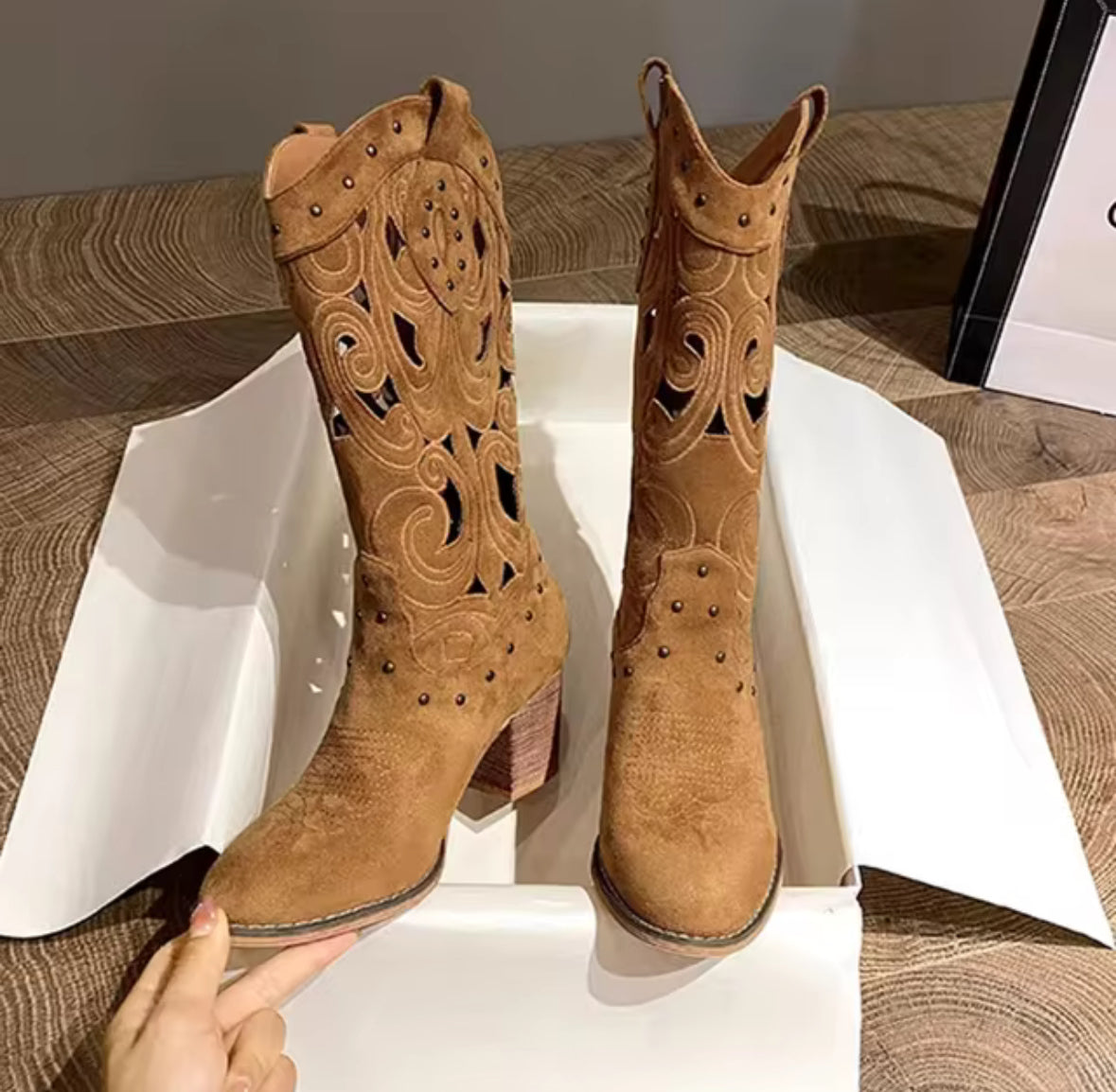 Suede leather women boots