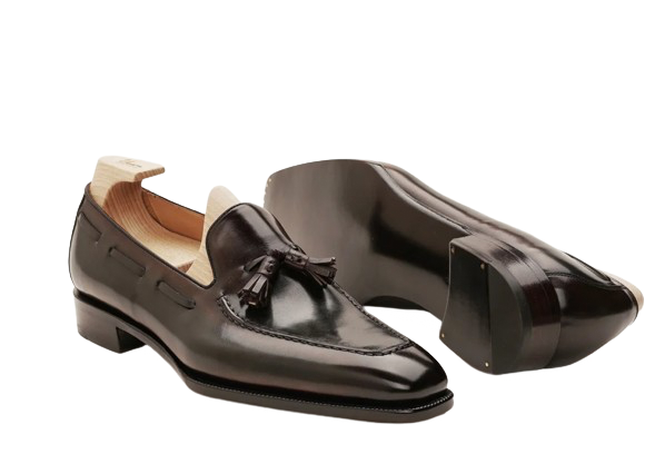 Black tassel loafers
