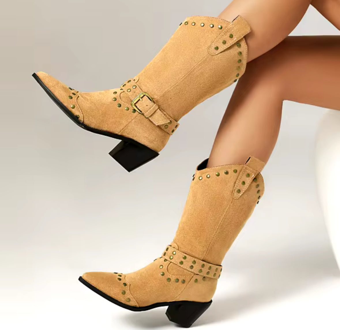 Suede leathers low heel women boots