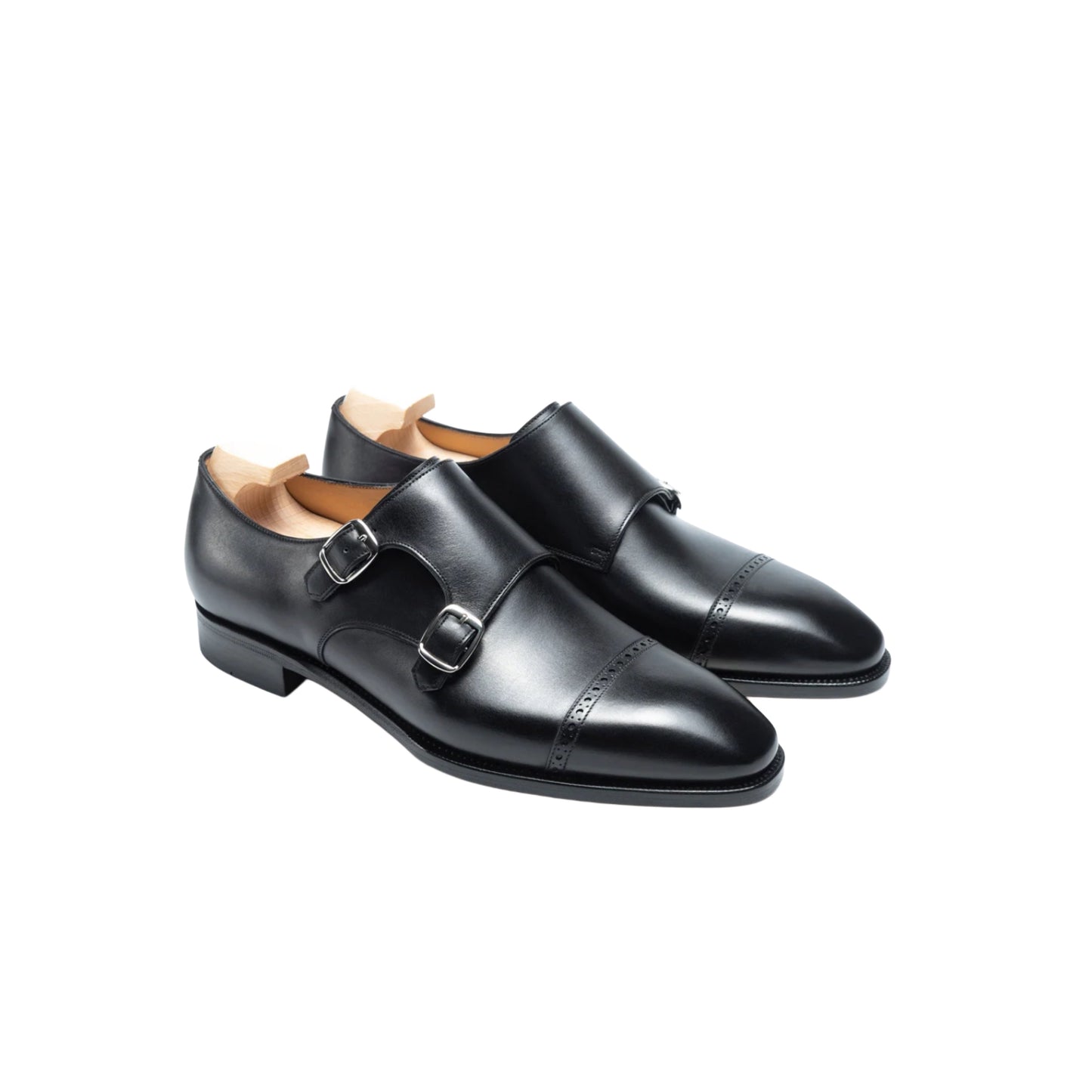 Black double monk strap