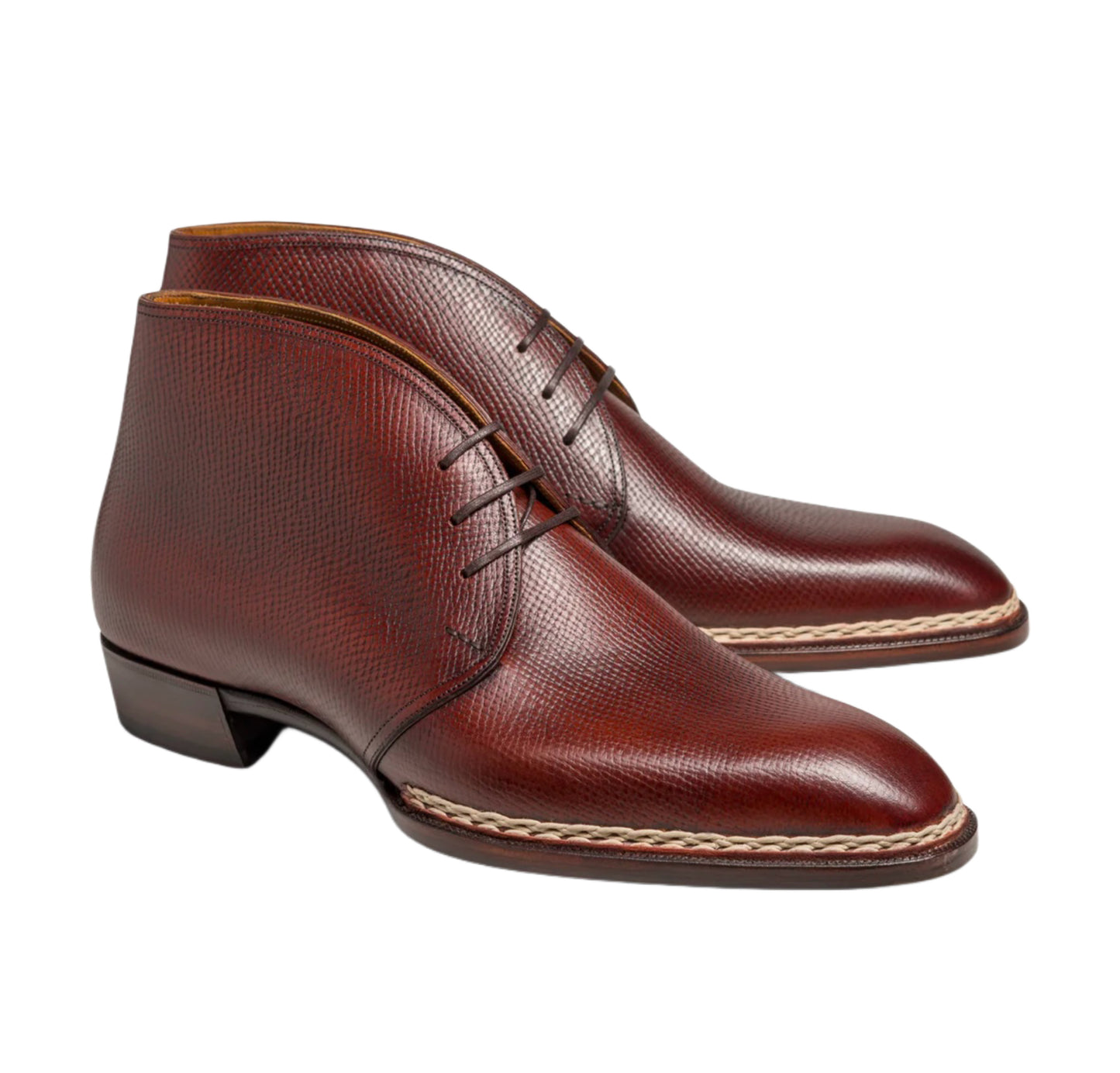 Norwegian stitch chukka boots