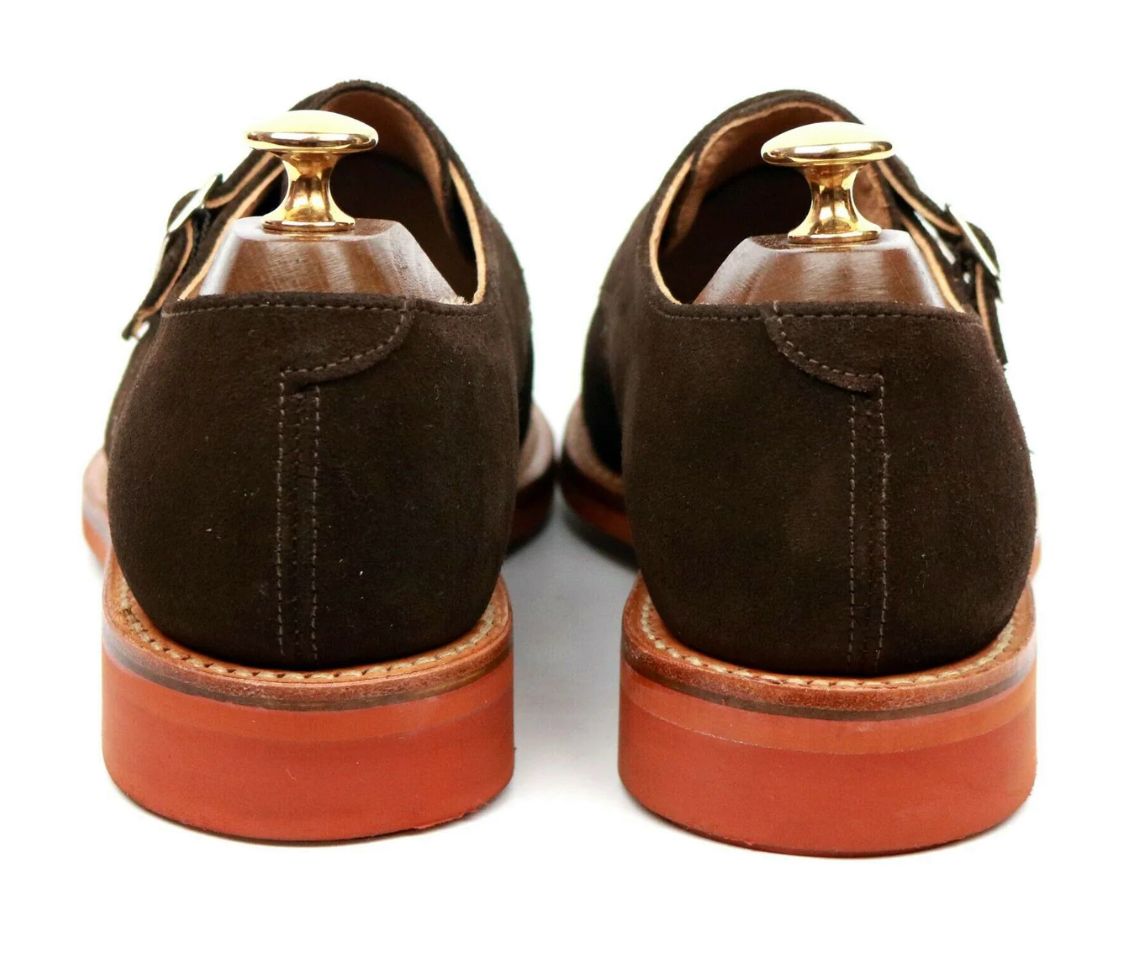 Suede leather double Monk Strap Shoes