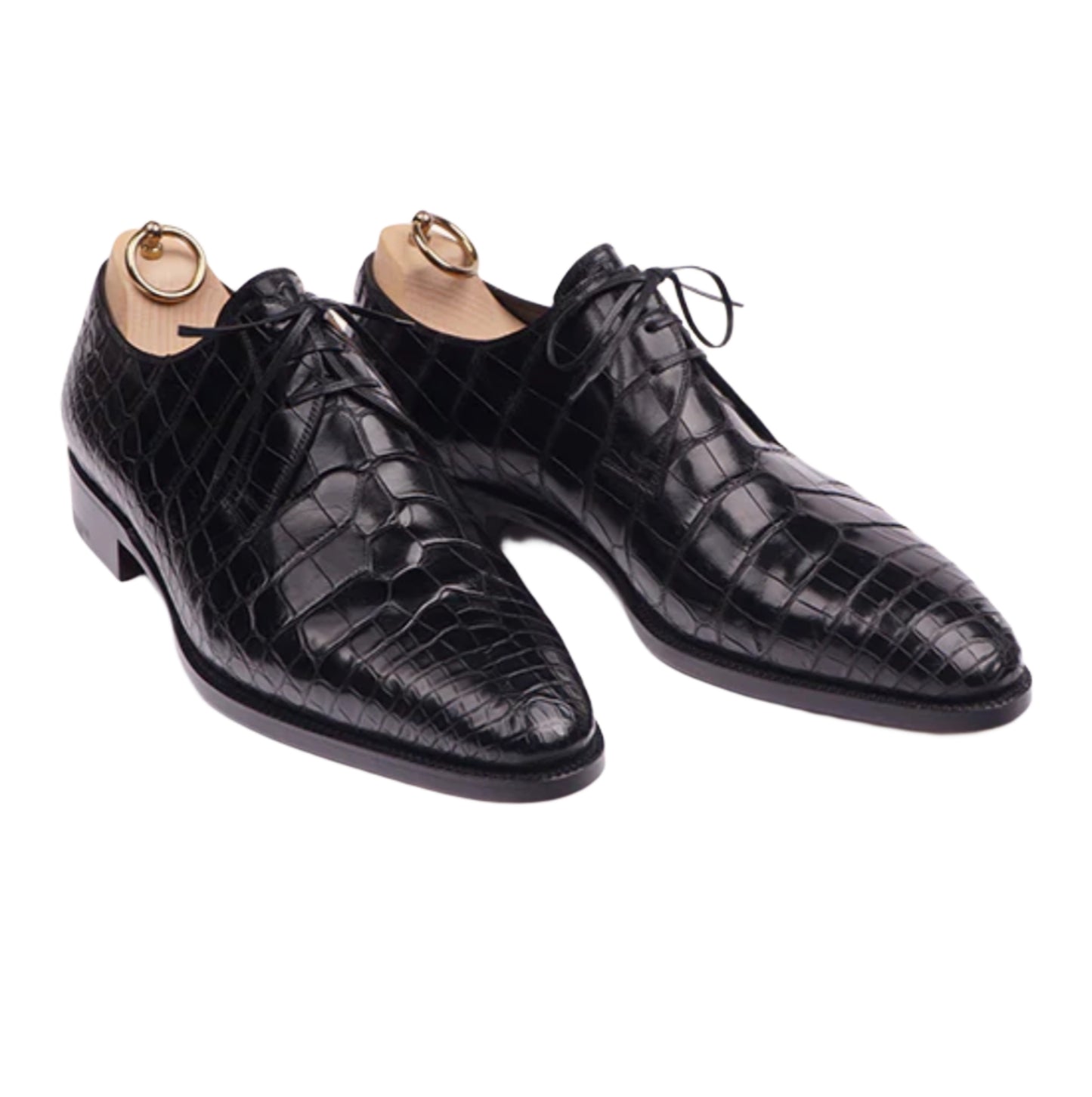 Crocodile leather oxfords