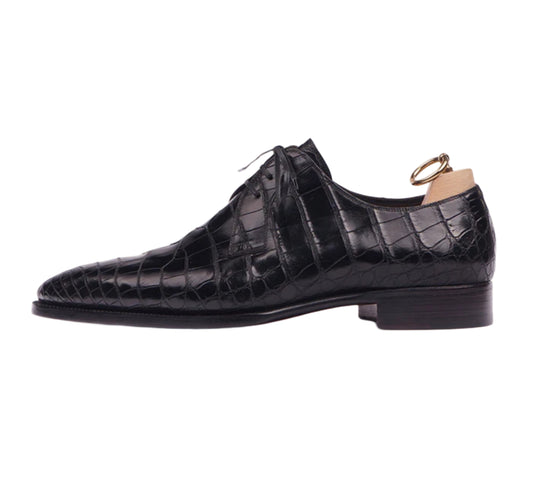 Crocodile leather oxfords