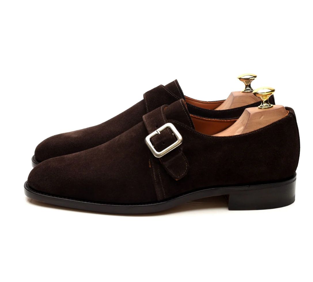 Single Monk Strap Suede leather shoe