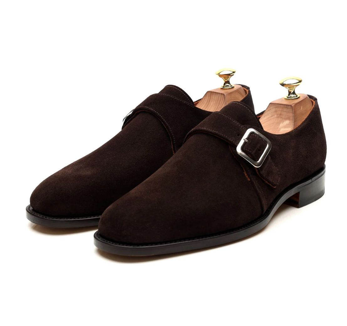 Single Monk Strap Suede leather shoe