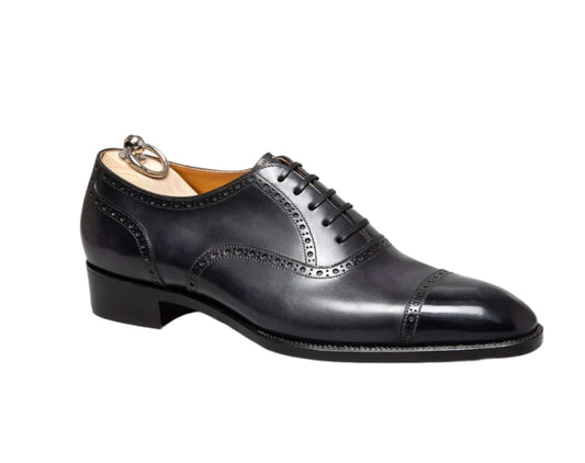 Black and gray patina oxford