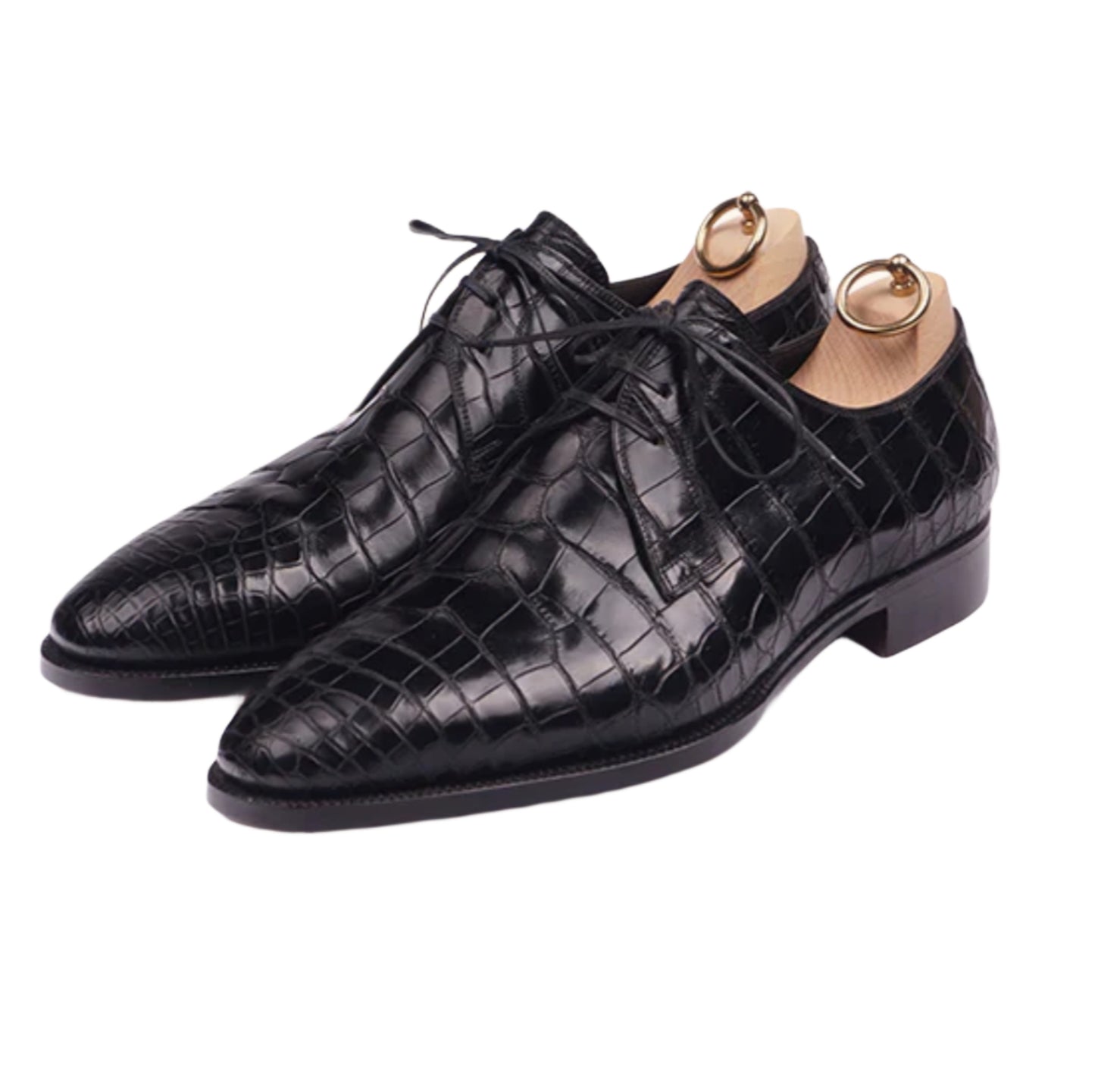 Crocodile leather oxfords