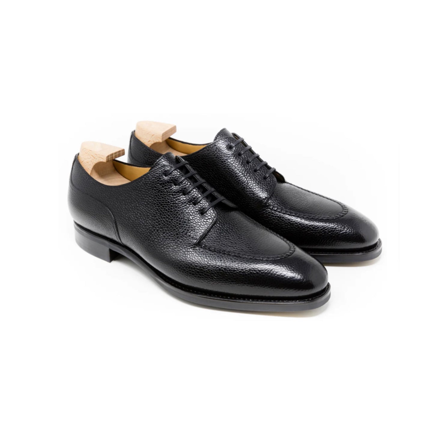 Black grain leather derby