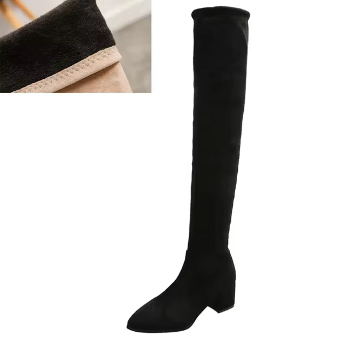 Women knee boots suede leather