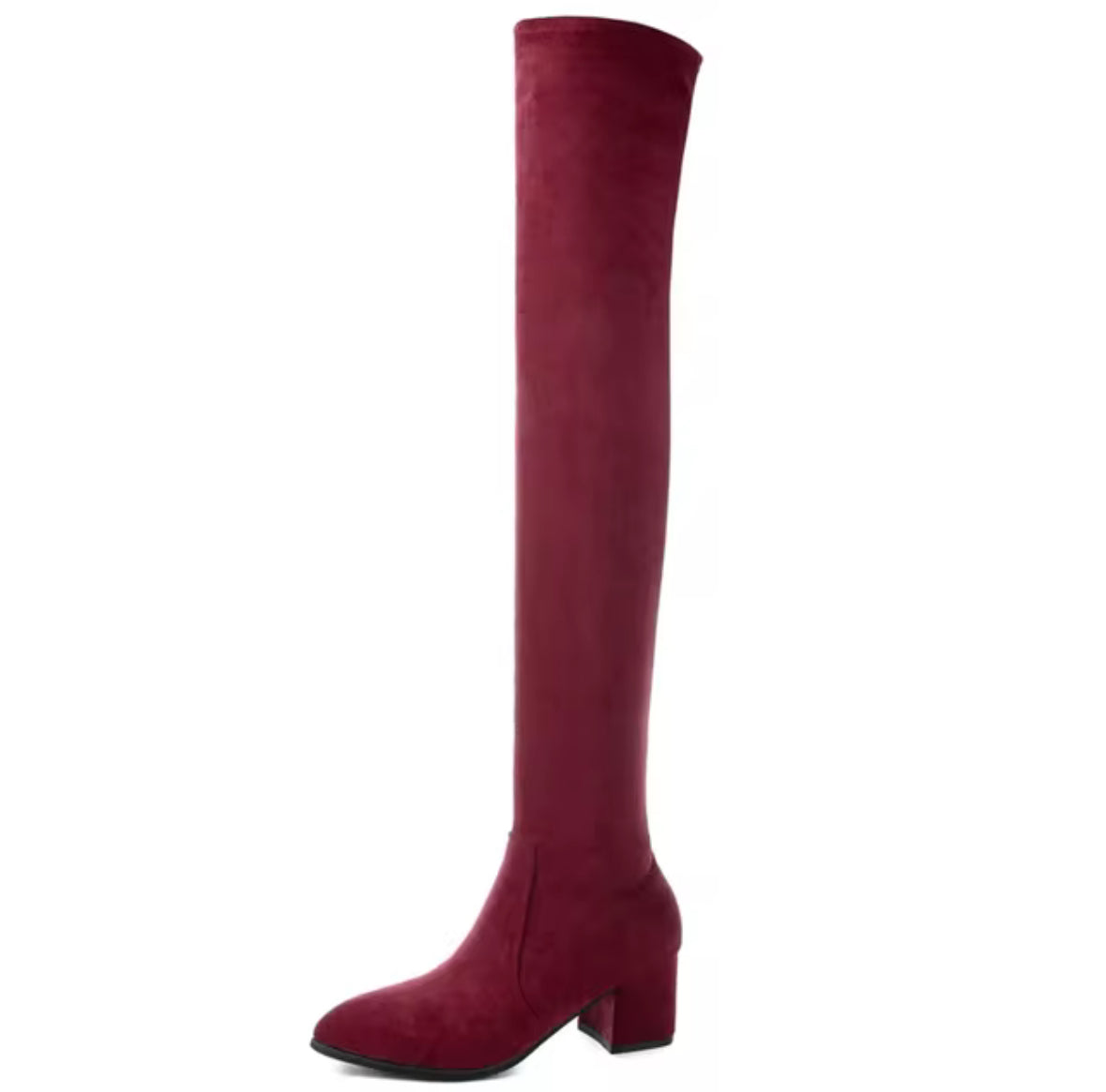 Women knee boots suede leather