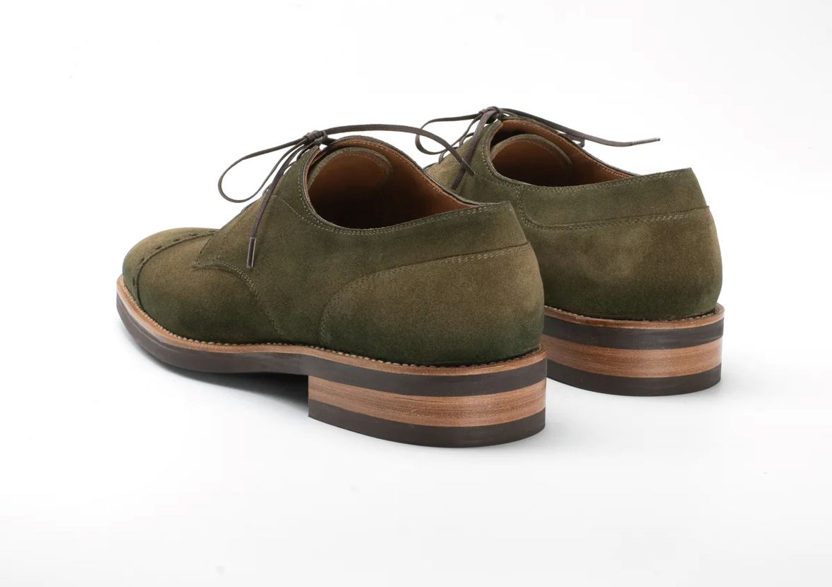 Olive green suede oxford