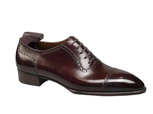 Brown and balck patina captoe oxford