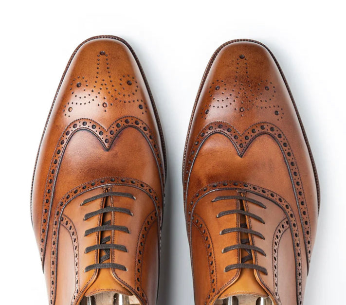 Tan wingtip oxford