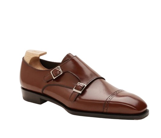 Brown double monkstrap