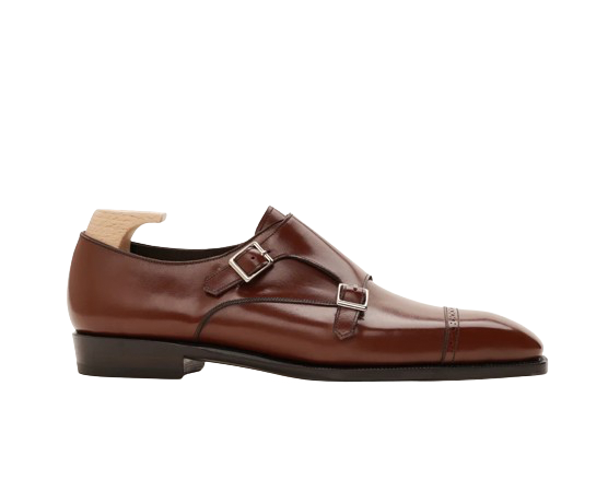 Brown double monkstrap