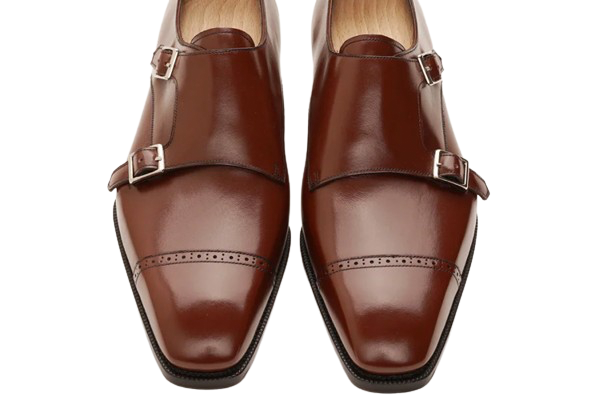 Brown double monkstrap