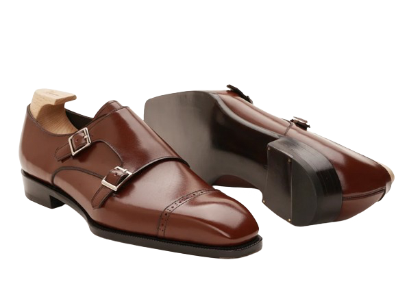 Brown double monkstrap