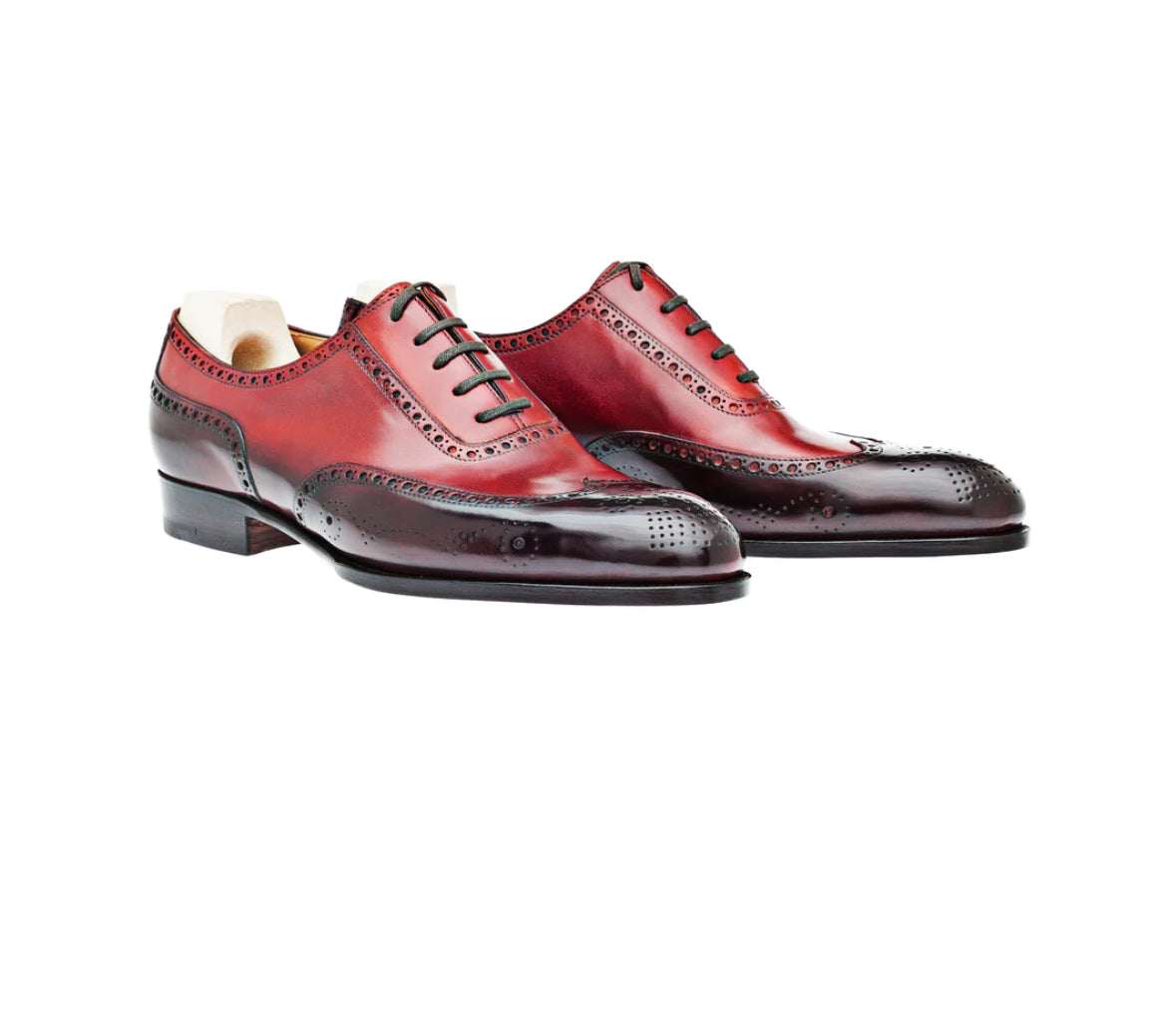 Red&black semi brogue oxford