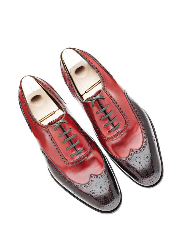 Red&black semi brogue oxford