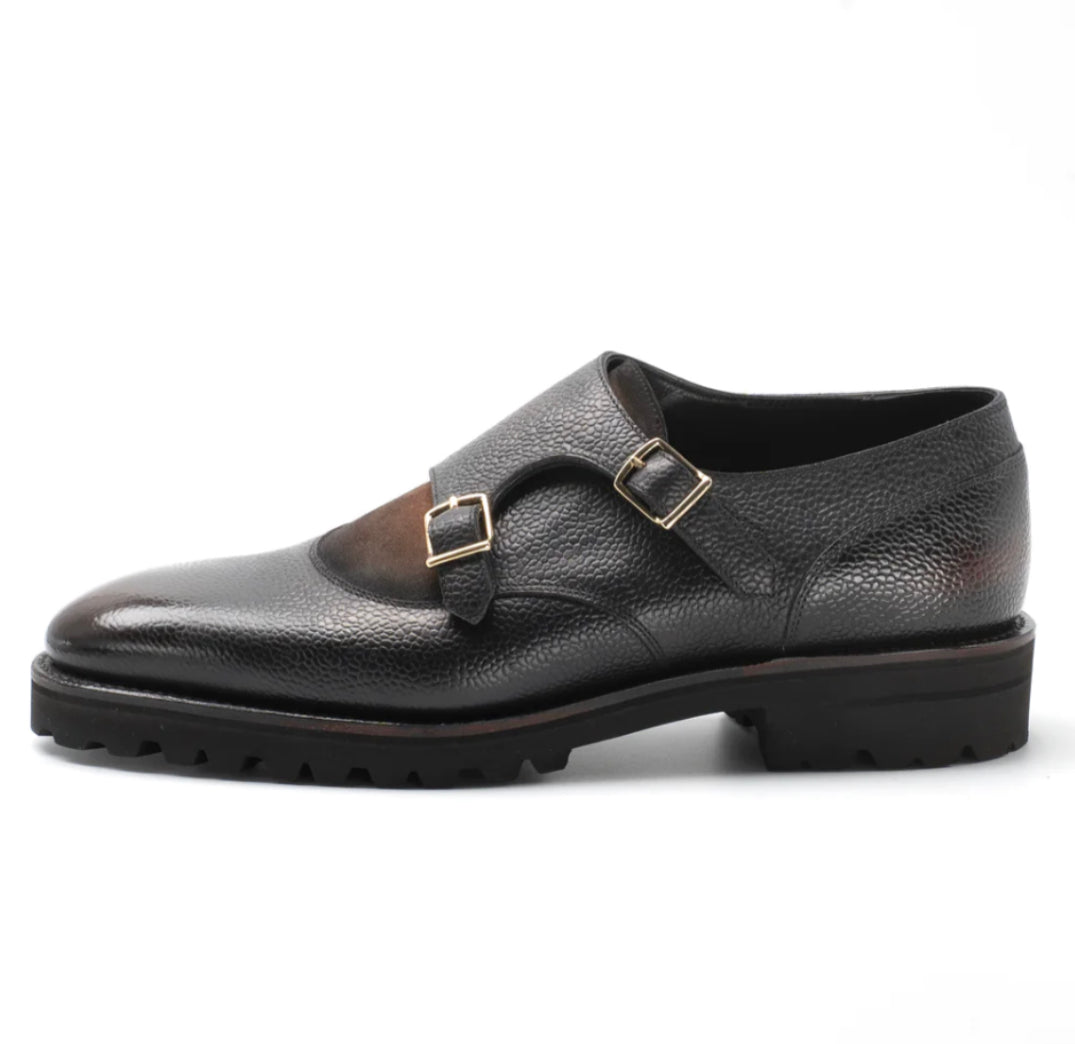 Grain leather derby
