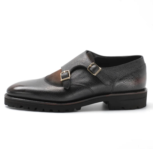 Grain leather derby