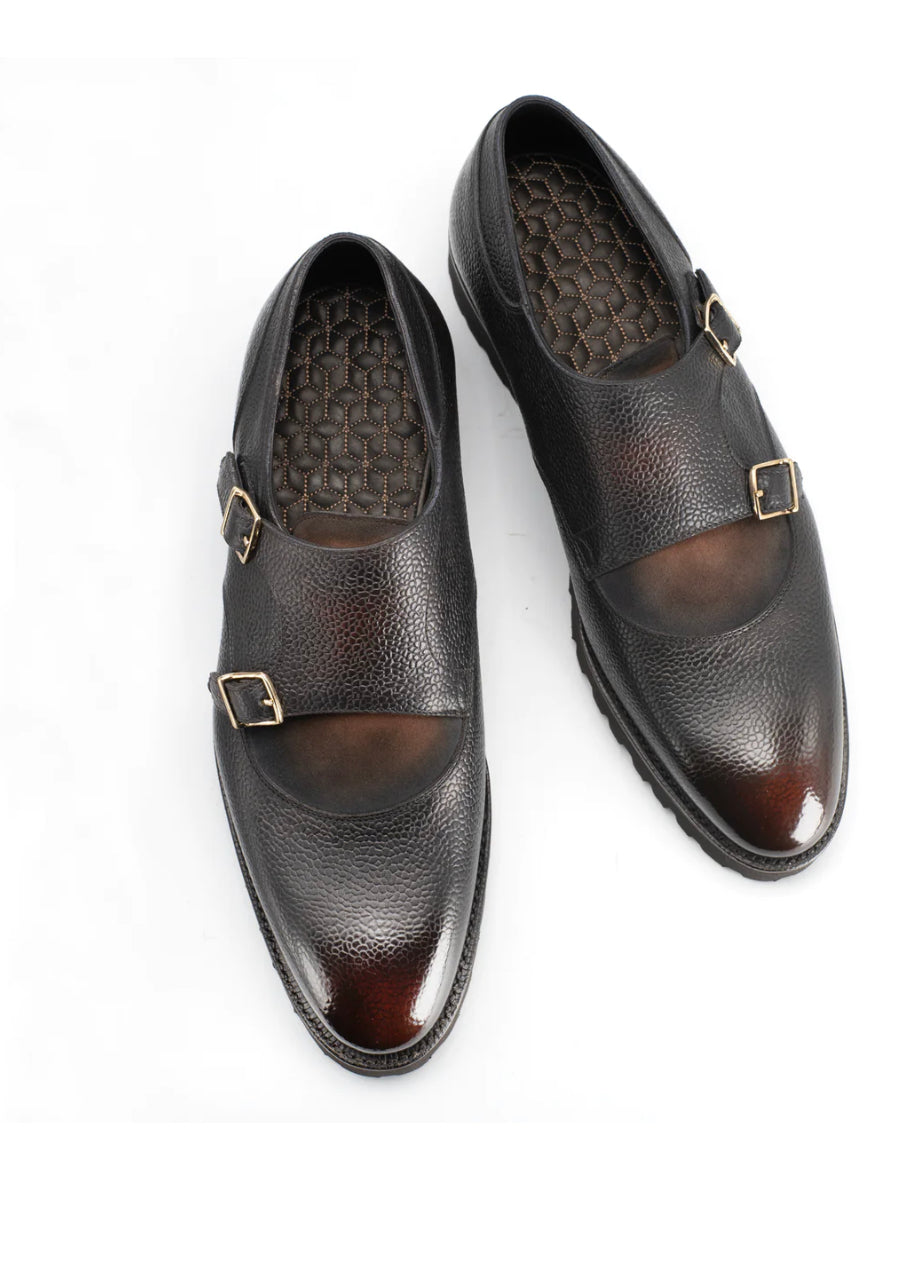 Grain leather derby
