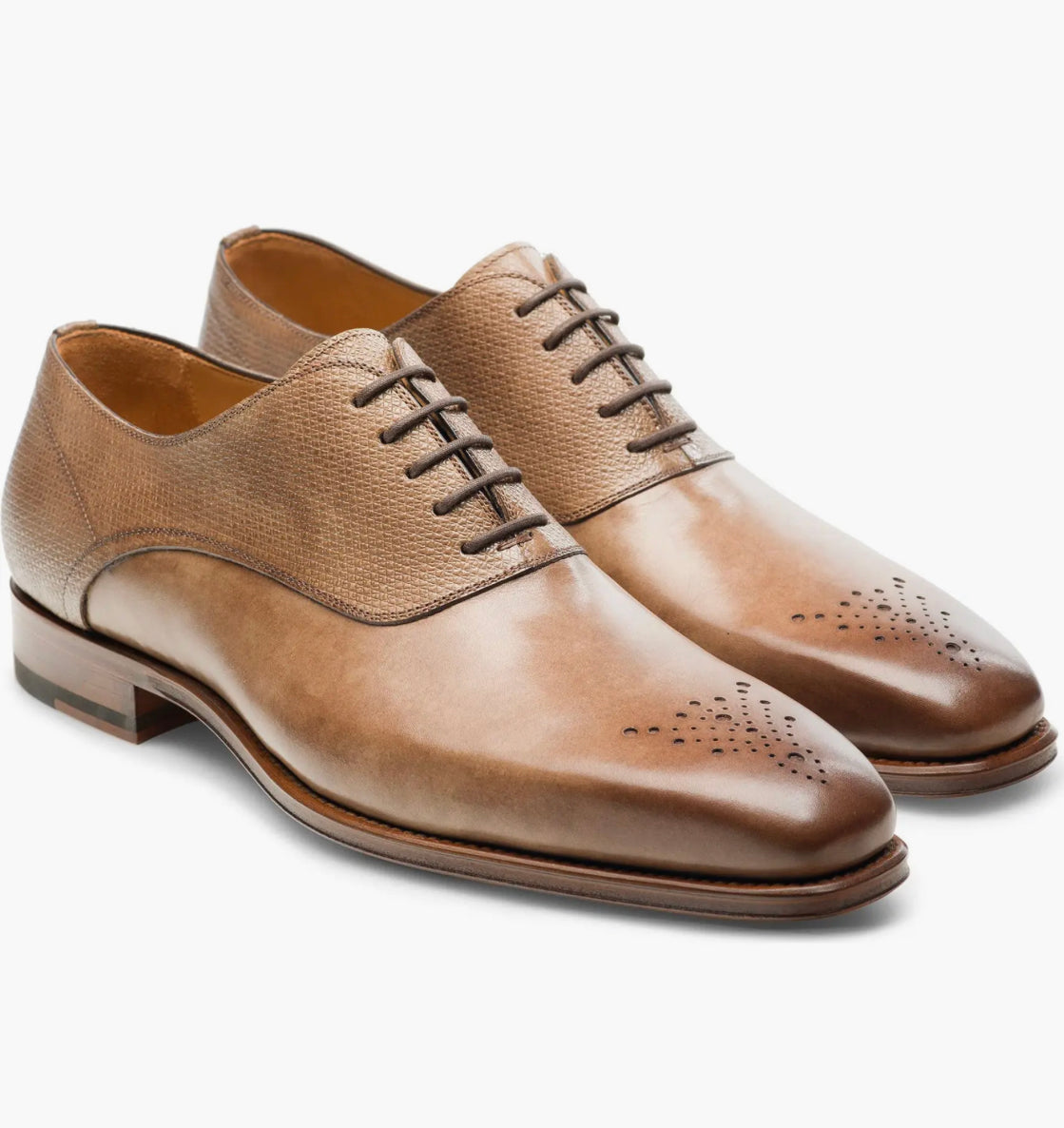 Semi Brogue shoes - blue & beige leather & suede. Free shipping ;. Free shipping ;. Perfect fit, guaranteed